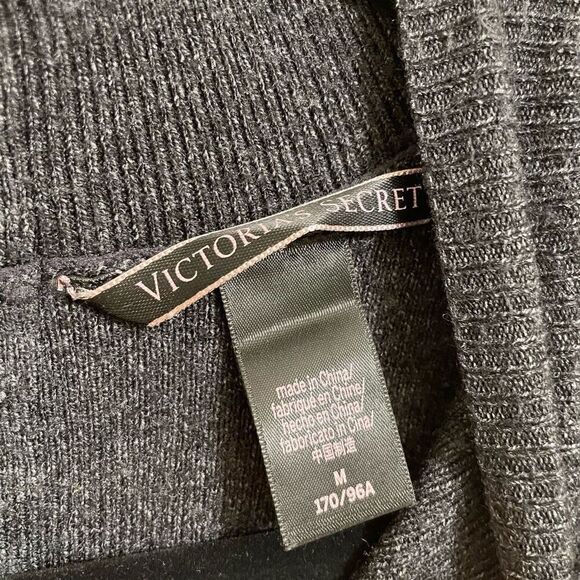 Victorias Secret Dark Gray Cropped Sleeveless Hook Eye Open Back Top Medium - Picture 3 of 6